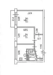 2-к кв. Санкт-Петербург Серебристый бул., 12К1 (44.2 м) - Фото 2