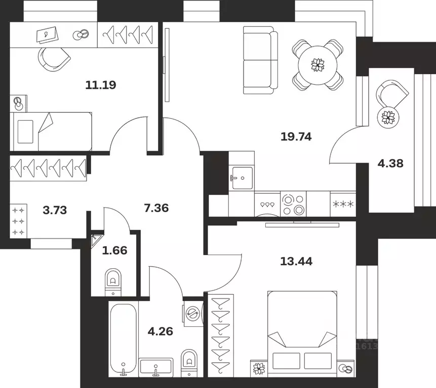 2-к кв. Тульская область, Тула городской округ, с. Осиновая Гора ул. ... - Фото 0