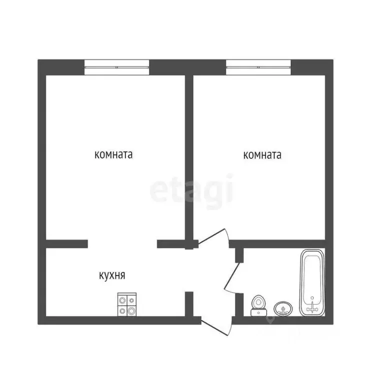 2-к кв. Ханты-Мансийский АО, Сургут ул. Маяковского, 18 (33.7 м) - Фото 1