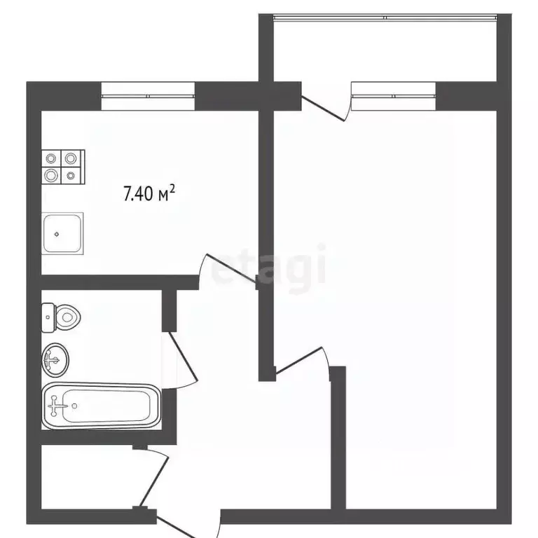 1-к кв. Архангельская область, Коряжма Советская ул., 2А (34.7 м) - Фото 1
