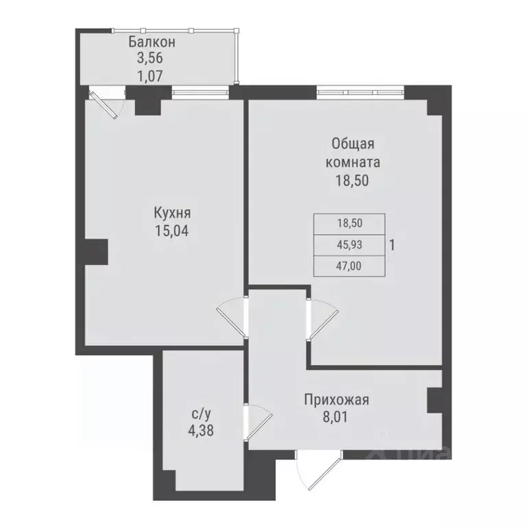 1-к кв. Саха (Якутия), Якутск Парк Победы жилой комплекс (47.0 м) - Фото 1