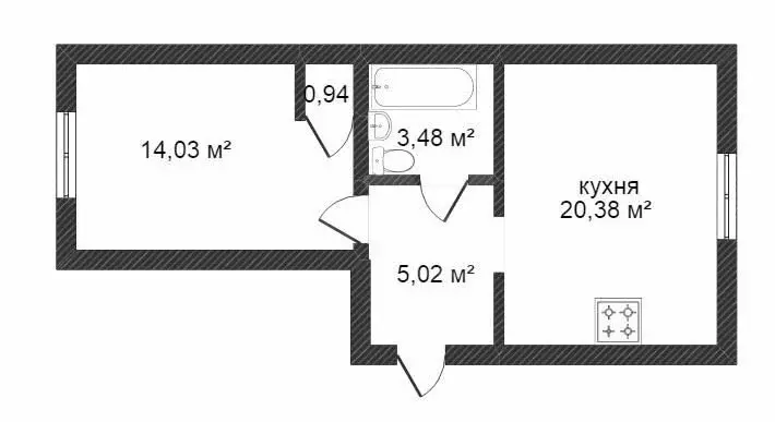 1-комнатная квартира: Тюмень, Газопромысловая улица, 5 (45 м) - Фото 1