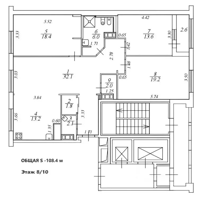 3-к кв. Санкт-Петербург Кременчугская ул., 17к2 (108.4 м) - Фото 1