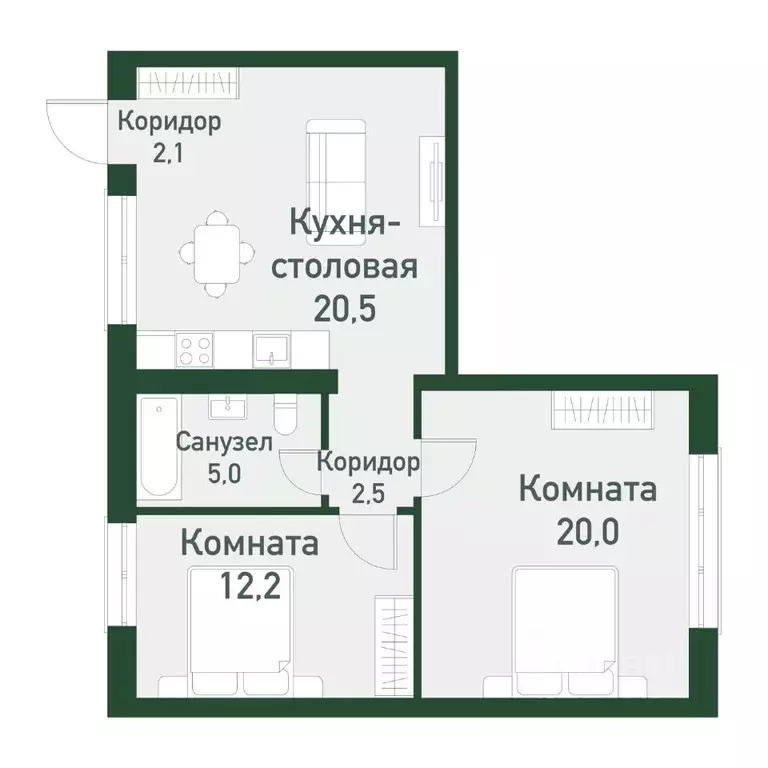 2-к кв. Челябинская область, Челябинский городской округ, пос. ... - Фото 0
