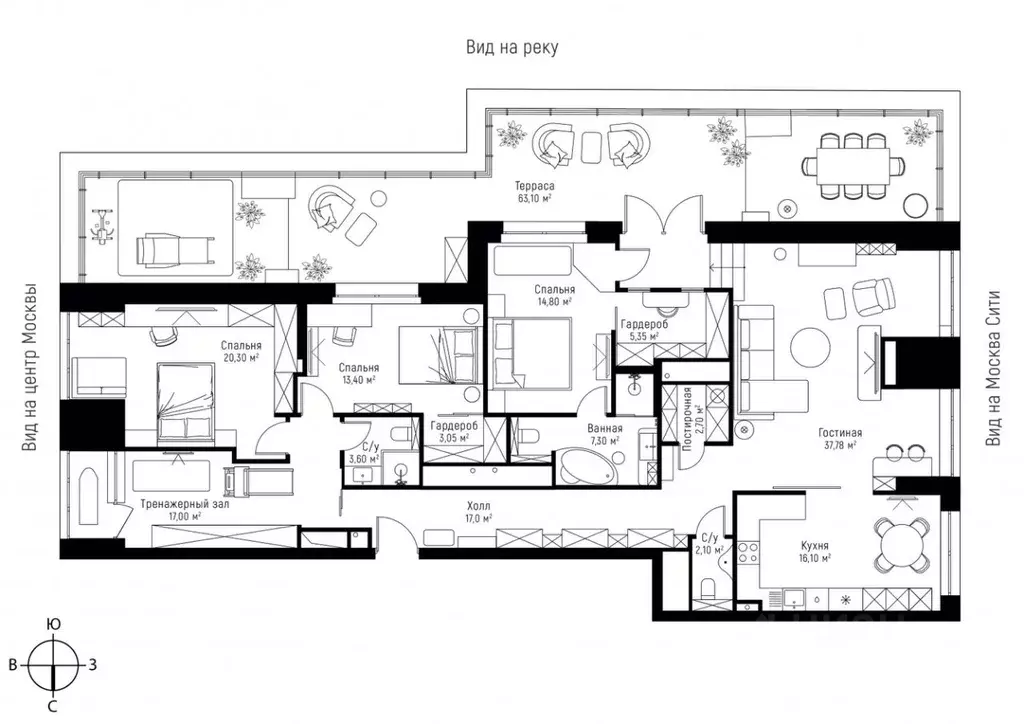 5-к кв. Москва Мантулинская ул., 9к5 (251.26 м) - Фото 2