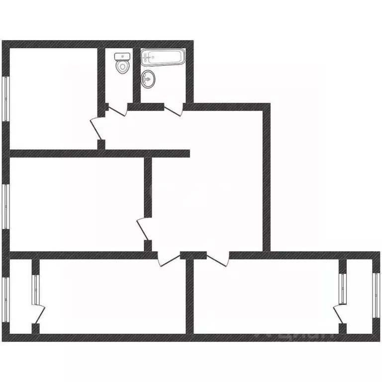 3-к кв. Белгородская область, Белгород ул. Щорса, 45а (70.6 м) - Фото 2