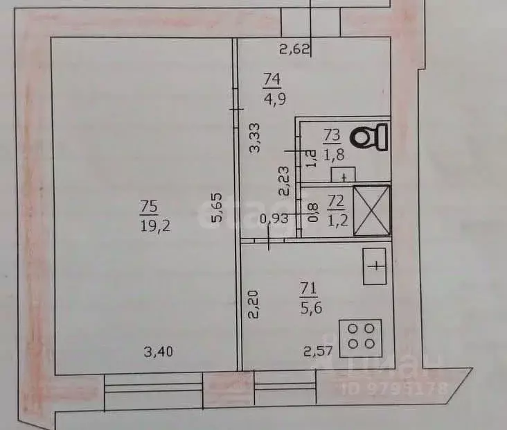 1-к кв. Татарстан, Казань ул. Рихарда Зорге, 24 (33.0 м) - Фото 1