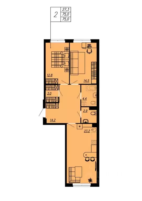 2-к кв. Свердловская область, Екатеринбург ул. Старых Большевиков, 52А ... - Фото 1