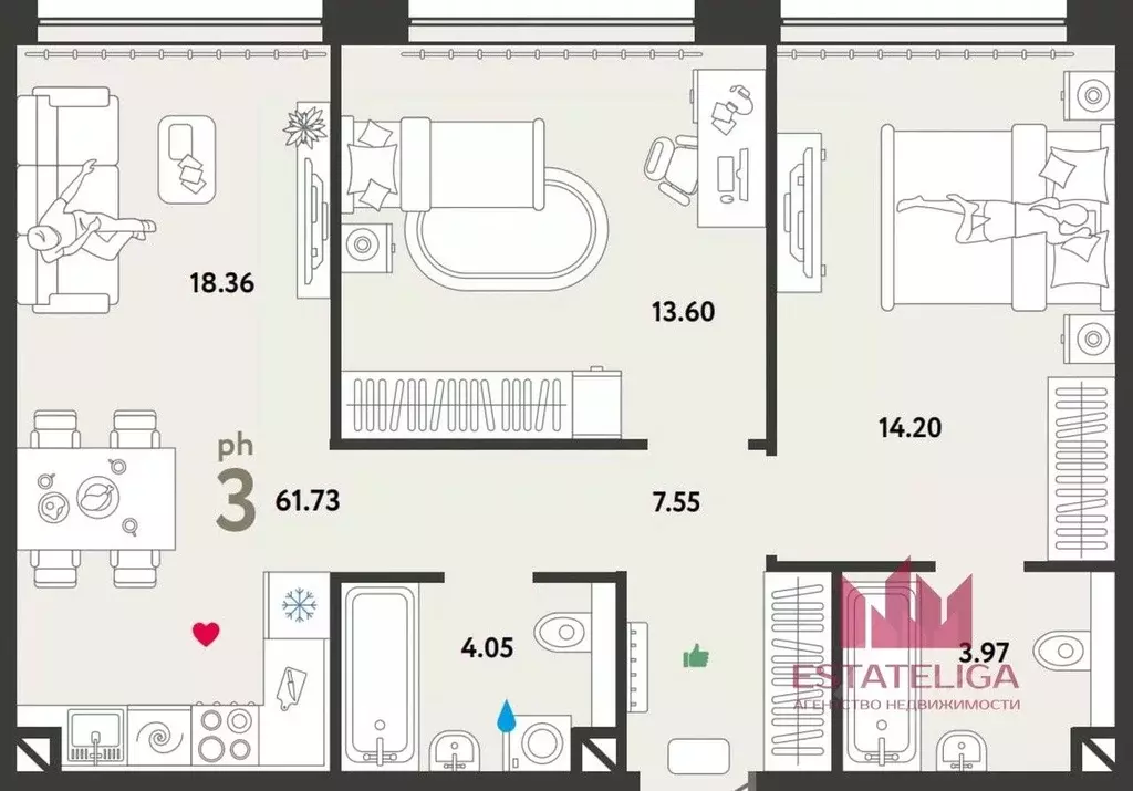 2-к кв. Москва ул. Мустая Карима, 12 (63.7 м) - Фото 2