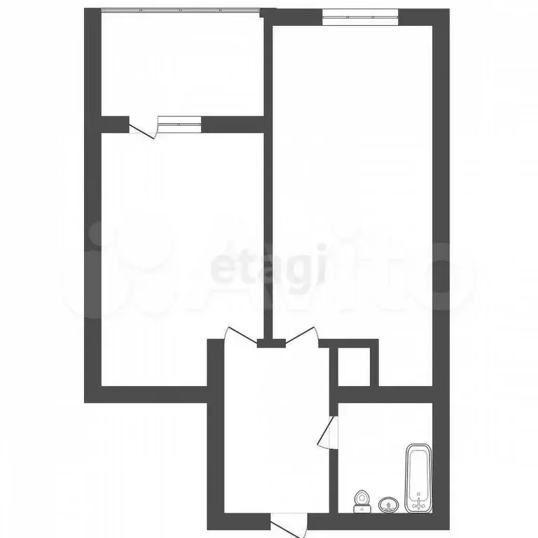 1-к. квартира, 34,3 м, 13/13 эт. - Фото 1