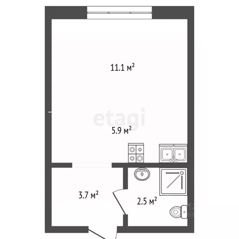 Студия Москва Сосенское поселение, просп. Куприна, 18к1 (23.3 м) - Фото 1