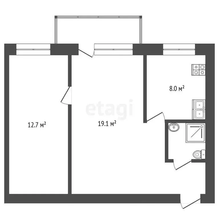 2-комнатная квартира: Тюмень, Минская улица, 96 (44.5 м) - Фото 0