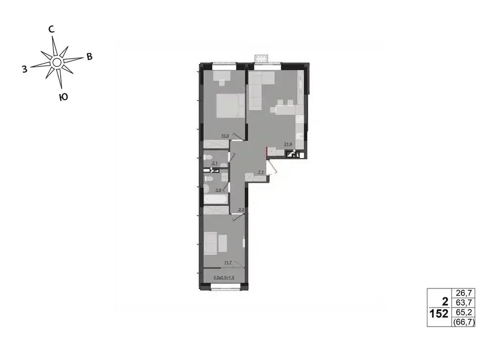 2-к кв. Удмуртия, Ижевск ул. Леваневского (65.2 м) - Фото 0