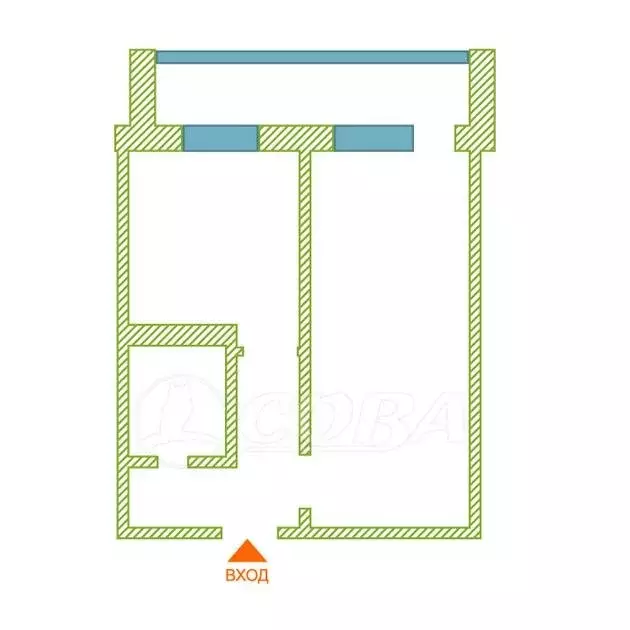 1-комнатная квартира: Тюмень, улица Мебельщиков, 2 (35.5 м) - Фото 1