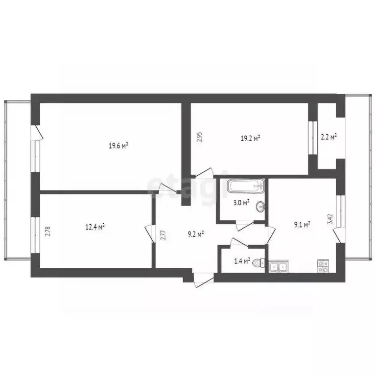 3-к кв. Севастополь ул. Генерала Лебедя, 43 (73.5 м) - Фото 1