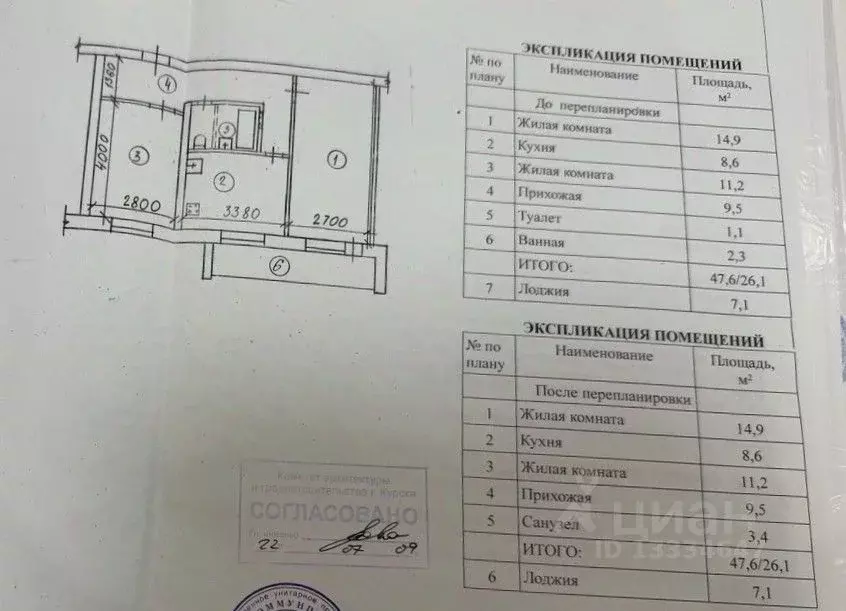 2-к кв. Курская область, Курск Институтская ул., 33 (47.6 м) - Фото 2