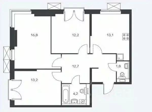 3-к кв. Москва Волоколамское ш., 71/13к1 (74.0 м) - Фото 2