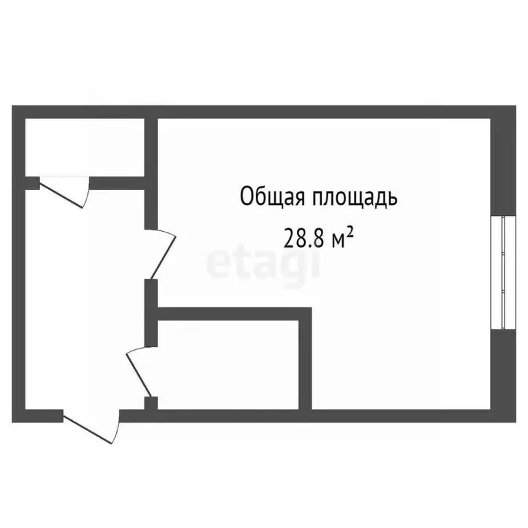 Студия Кемеровская область, Прокопьевск ул. Гайдара, 5А (28.8 м) - Фото 2