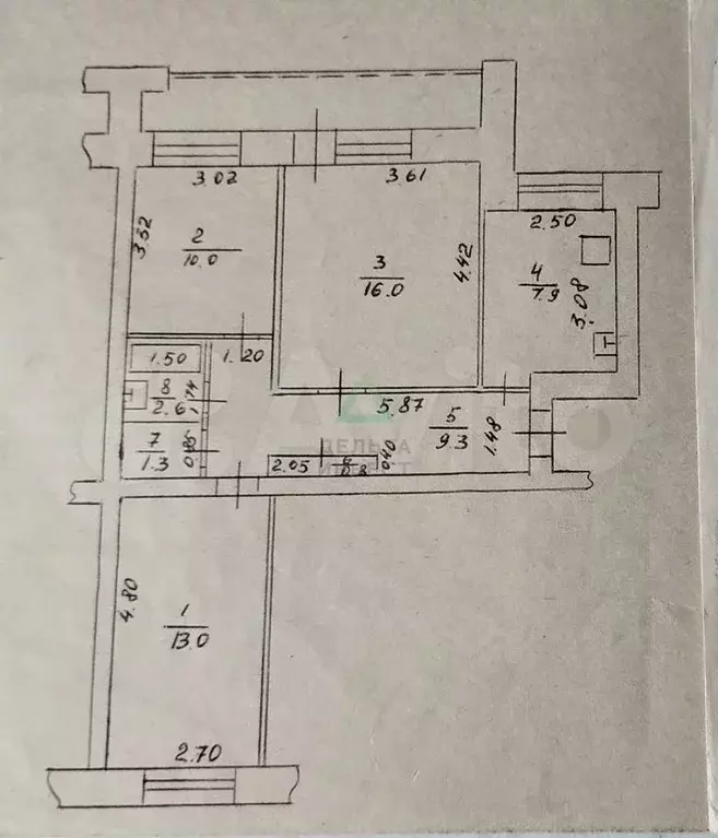 3-к. квартира, 64,5 м, 3/10 эт. - Фото 0