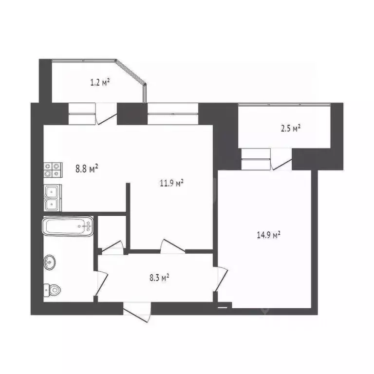 1-к кв. Вологодская область, Вологда Ленинградская ул., 148 (52.0 м) - Фото 1