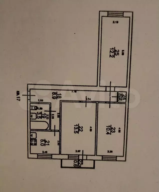 3-к. квартира, 54,1 м, 5/5 эт. - Фото 0