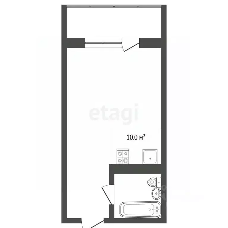 Студия Тюменская область, Тюмень ул. Тимофея Чаркова, 28 (20.6 м) - Фото 2