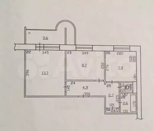 2-к. квартира, 44,9 м, 4/9 эт. - Фото 0