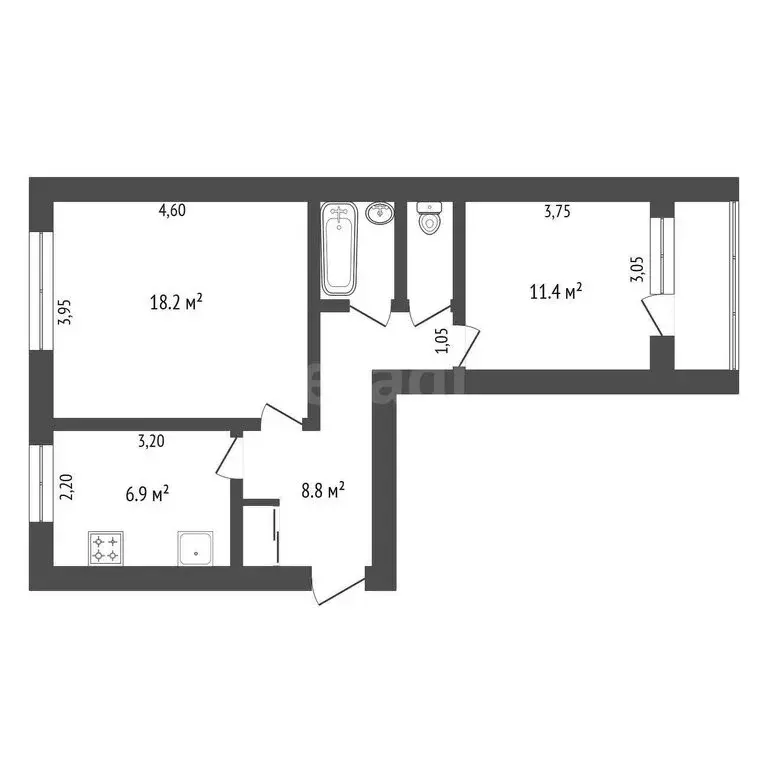 2-комнатная квартира: Благовещенск, 2-й микрорайон, улица Кантемирова, ... - Фото 1