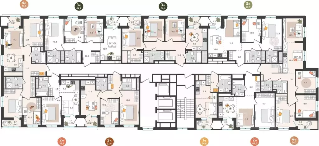 4-к кв. Пермский край, Пермь ул. Куфонина, 1 (74.7 м) - Фото 2