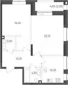 2-к. квартира, 71,5м, 7/8эт. - Фото 1