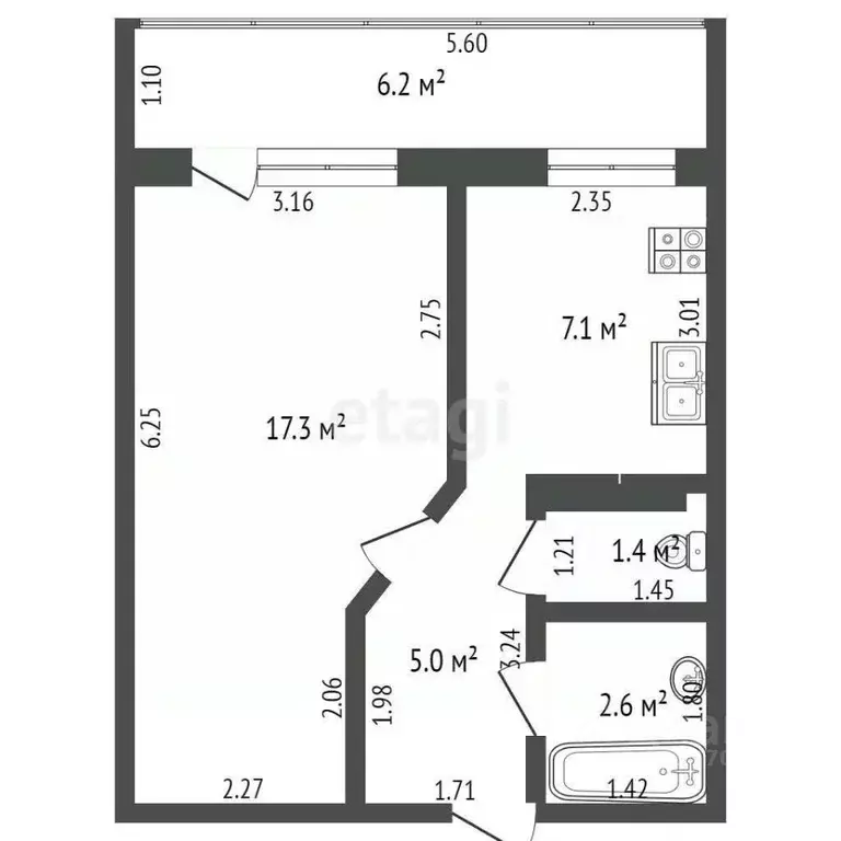 1-к кв. Ямало-Ненецкий АО, Губкинский 12-й мкр, 27 (33.4 м) - Фото 0