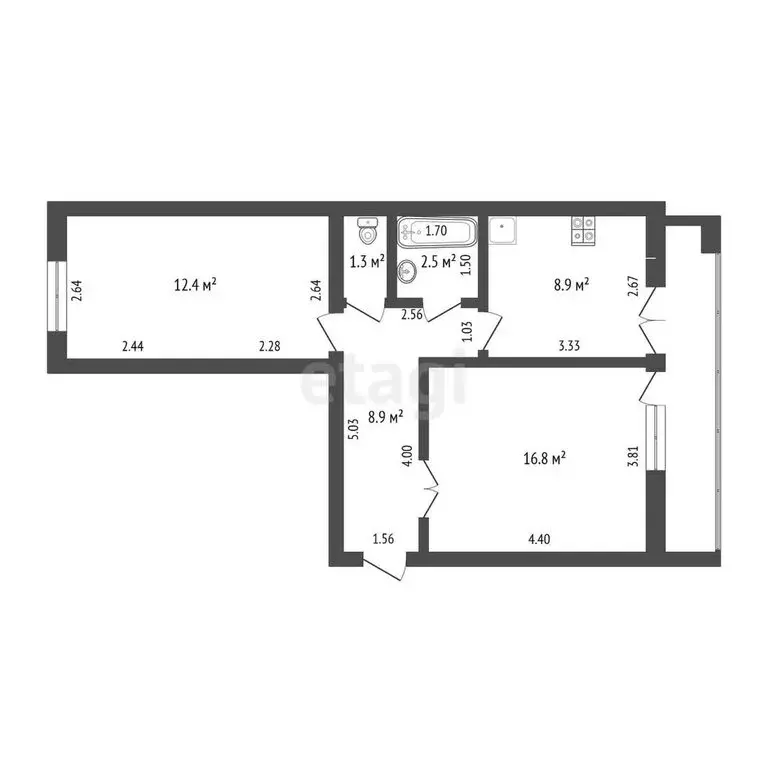 2-комнатная квартира: Выкса, улица Красные Зори, 35 (50.8 м) - Фото 0