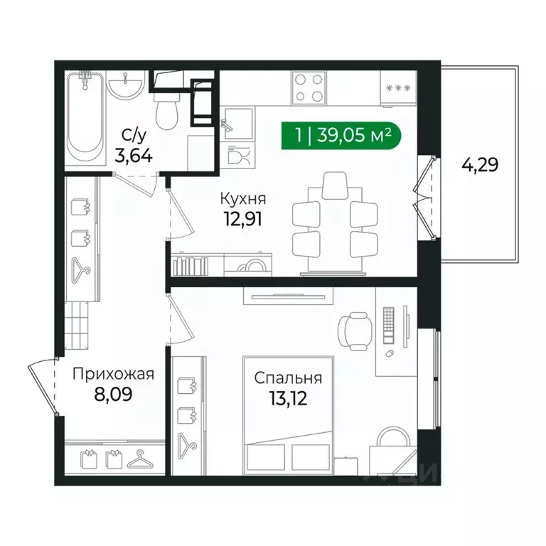 1-к кв. Ленинградская область, Сертолово Всеволожский район, ... - Фото 1