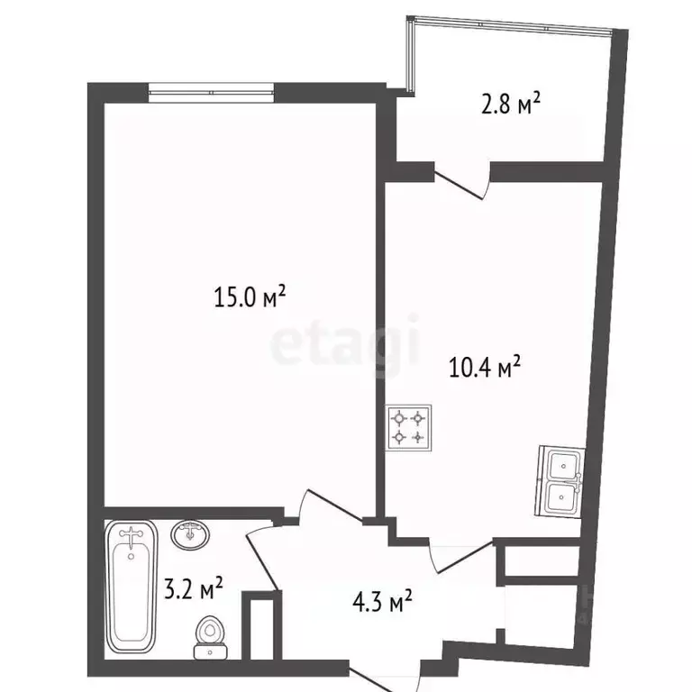 1-к кв. Санкт-Петербург Комендантский просп., 60к3 (33.2 м) - Фото 2
