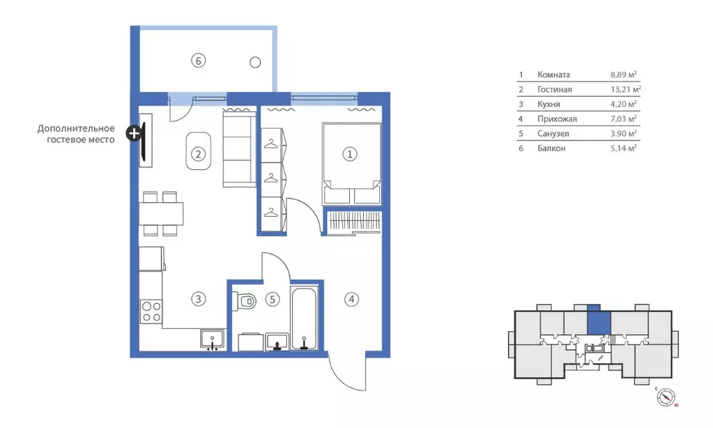 2-к кв. Карелия, Петрозаводск ул. Брестская, 6 (42.37 м) - Фото 1
