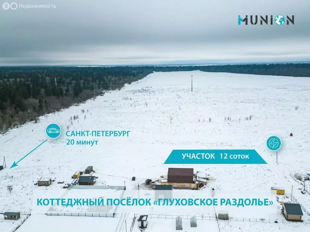 Участок в Кипенское сельское поселение, ДНП Глуховское раздолье (12 м) - Фото 1