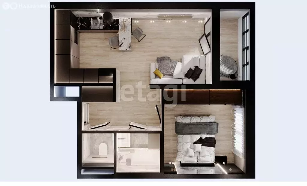 2-комнатная квартира: Южно-Сахалинск, проспект Мира, 381 (43.35 м) - Фото 1