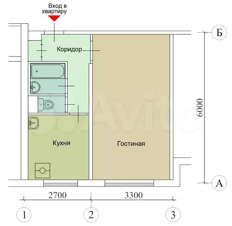 1-к. квартира, 32,5 м, 8/9 эт. - Фото 0