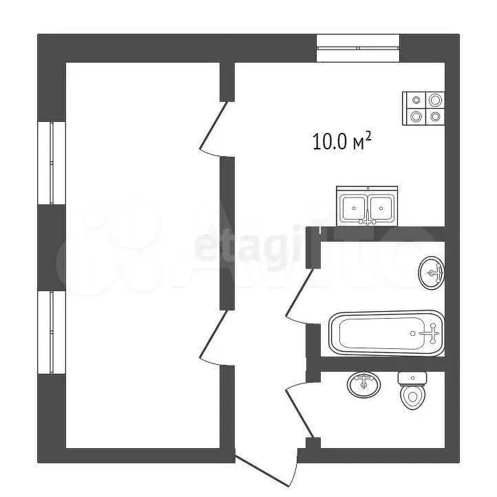 2-к. квартира, 59,5 м, 3/6 эт. - Фото 0