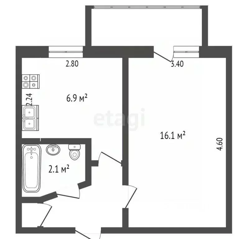 1-к кв. Хабаровский край, Амурск просп. Мира, 36 (30.9 м) - Фото 1