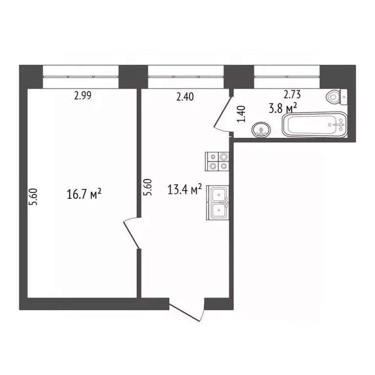 1-к кв. Алтайский край, Барнаул Загородная ул., 13 (34.0 м) - Фото 1
