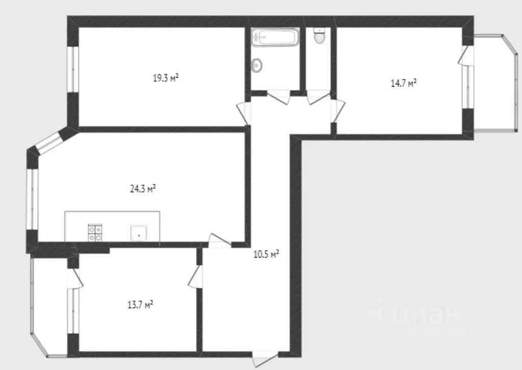 3-к кв. Тюменская область, Тюмень Широтная ул., 168к3 (90.0 м) - Фото 0