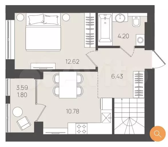 1-к. квартира, 70,5 м, 1/5 эт. - Фото 1