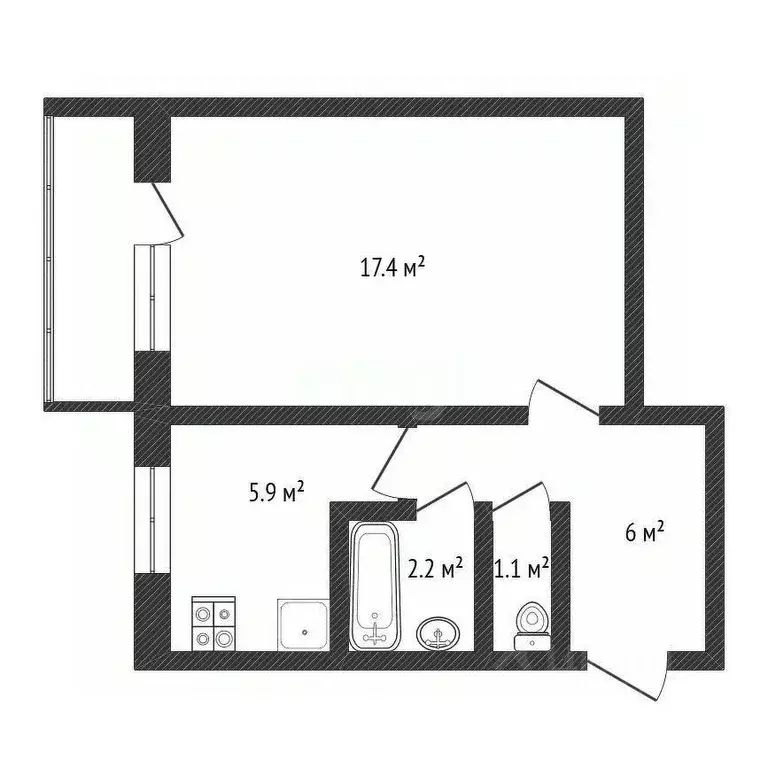 1-к кв. Нижегородская область, Нижний Новгород ул. Дьяконова, 2к4 ... - Фото 1