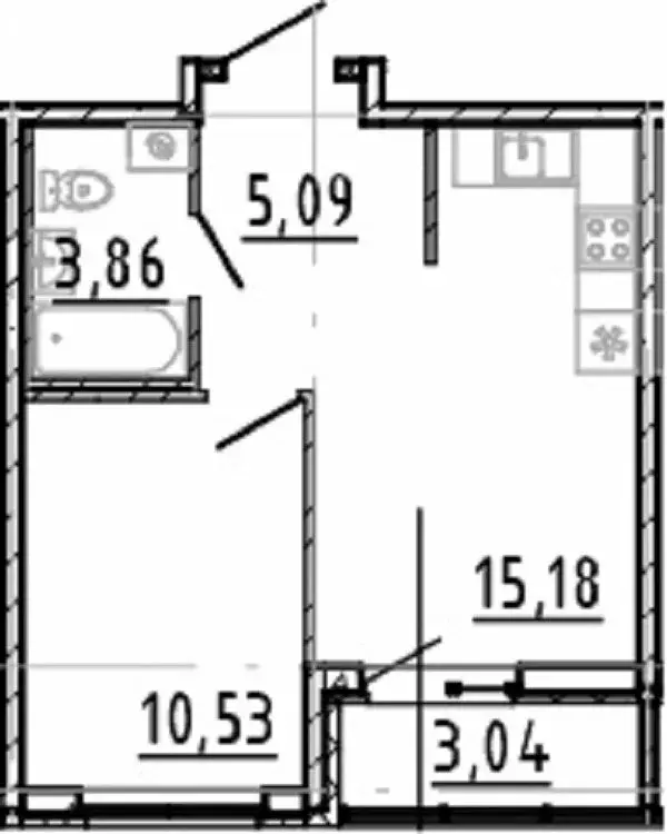 1-комнатная квартира: деревня Новосаратовка, улица Первых, 4к1 (37.71 ... - Фото 0