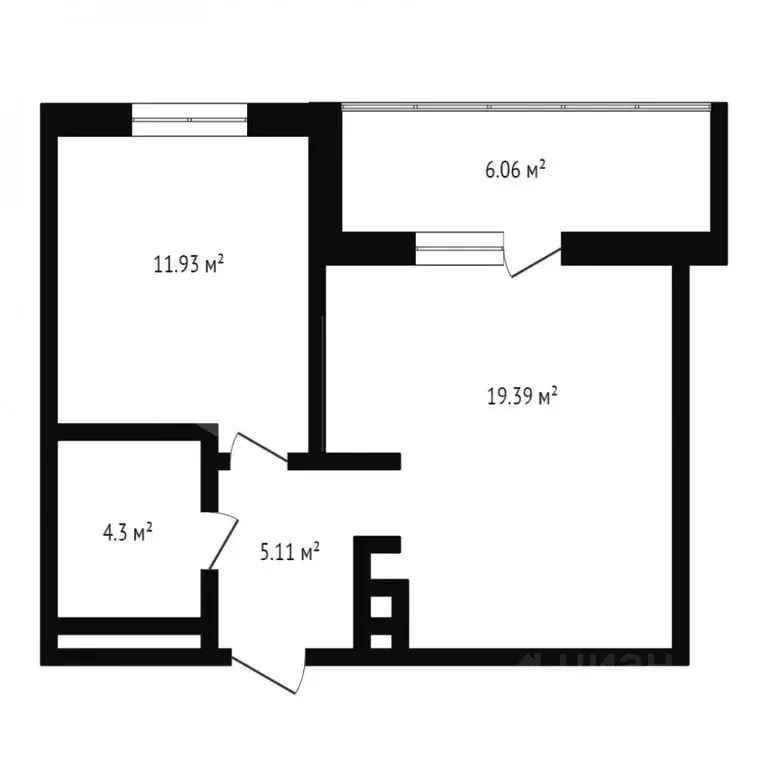 1-к кв. Тюменская область, Тюмень ул. Газовиков, 79 (40.8 м) - Фото 2