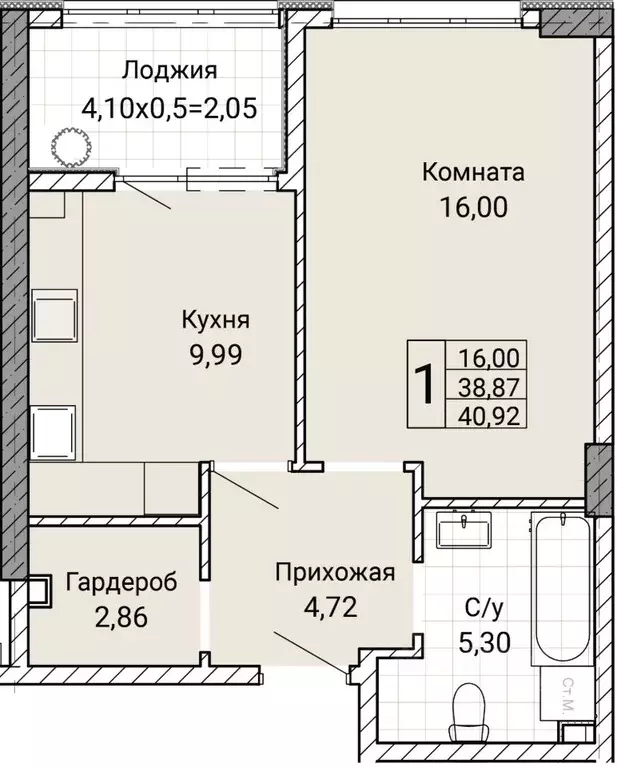 1-к кв. Севастополь ул. Братьев Манганари, 28 (40.92 м) - Фото 0