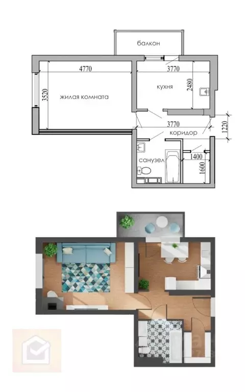 1-к кв. Крым, Евпатория просп. Победы, 93 (39.8 м) - Фото 1