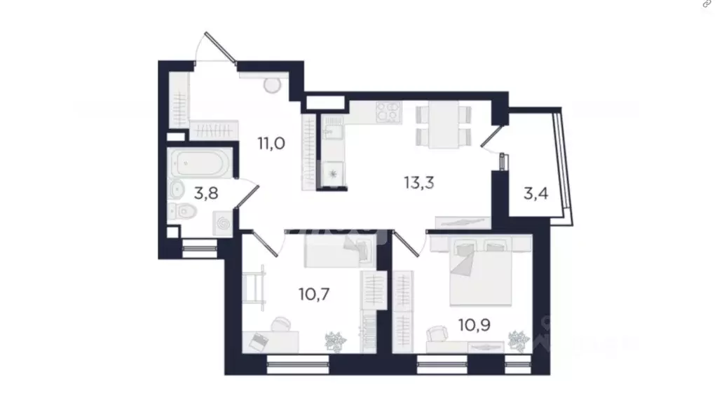 2-к кв. Свердловская область, Екатеринбург ул. Свердлова, 32Б (50.7 м) - Фото 1