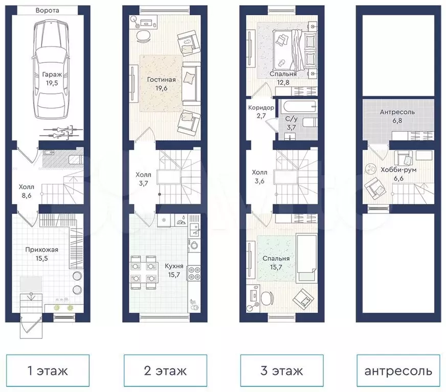 3-к. квартира, 138,7 м, 2/3 эт. - Фото 1